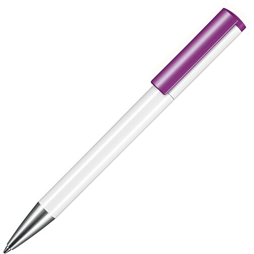 Kugelschreiber LIFT , Ritter-Pen, weiß/violett, ABS-Kunststoff, 140,00cm (Länge), Bild 2