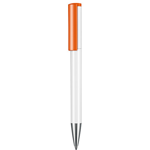 Kugelschreiber LIFT , Ritter-Pen, weiß/orange, ABS-Kunststoff, 140,00cm (Länge), Bild 1