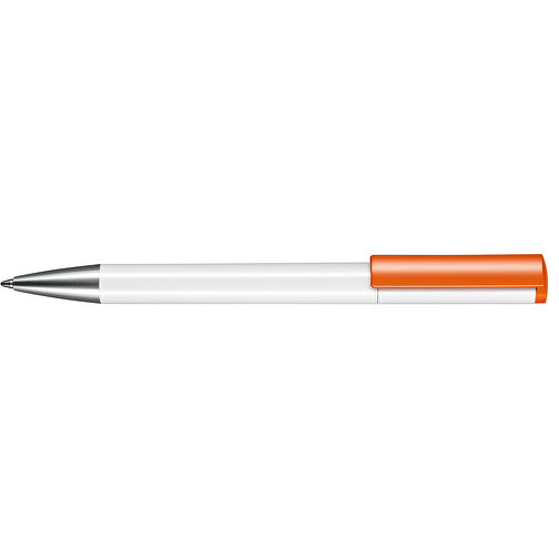 Kugelschreiber LIFT , Ritter-Pen, weiß/orange, ABS-Kunststoff, 140,00cm (Länge), Bild 3
