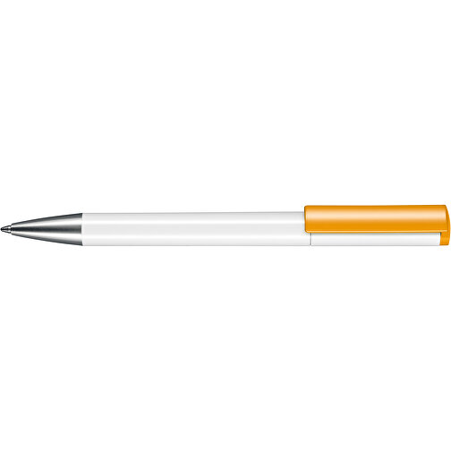 Kugelschreiber LIFT , Ritter-Pen, weiß/apricot-gelb, ABS-Kunststoff, 140,00cm (Länge), Bild 3