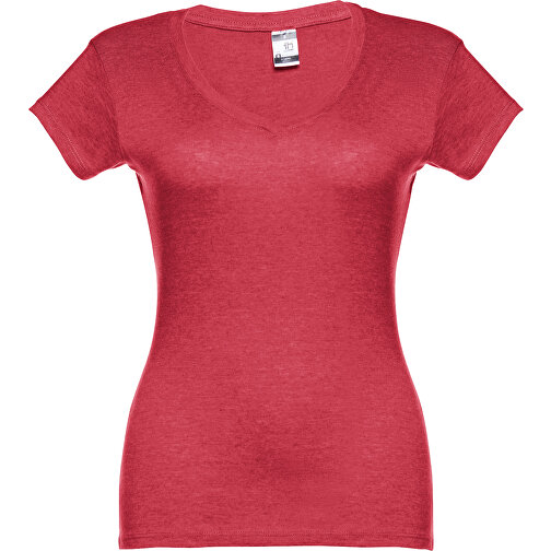 THC ATHENS WOMEN. Damen T-shirt , rot melliert, 100% Baumwolle, XL, 68,00cm x 48,00cm (Länge x Breite), Bild 1