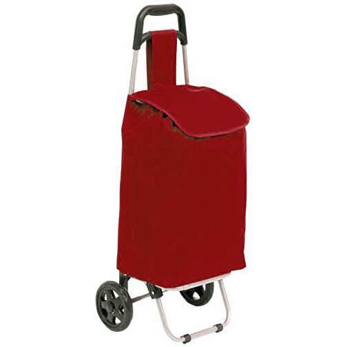 Einkaufstrolley MAX , rot, Polyester 6D, 30,00cm x 20,00cm x 52,00cm (Länge x Höhe x Breite), Bild 1
