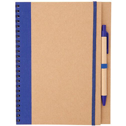 Notizbuch TUNEL , blau, Recyclingkarton, 16,50cm x 1,00cm x 21,00cm (Länge x Höhe x Breite), Bild 1