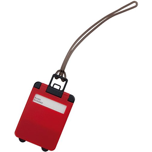 Kofferanhänger CLORIS , rot, ABS, 5,50cm x 0,40cm x 9,50cm (Länge x Höhe x Breite), Bild 1