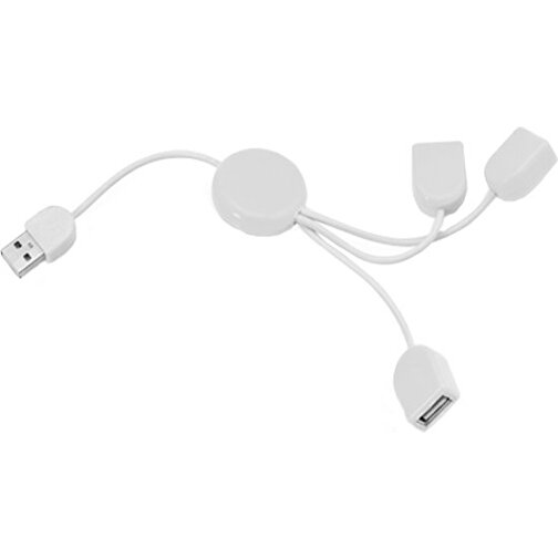 USB Hub POD , weiss, ABS, 3,50cm x 1,00cm x 24,00cm (Länge x Höhe x Breite), Bild 1
