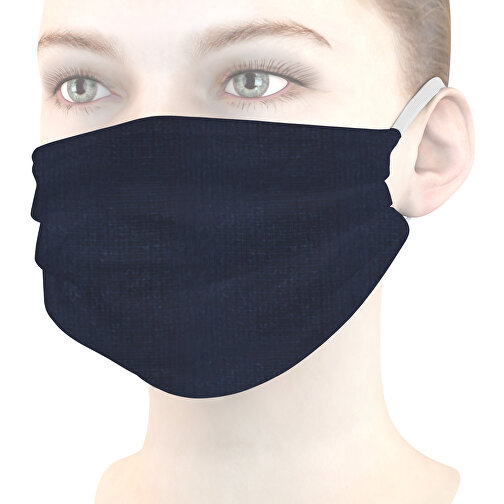 Mund-Nasen-Maske , jeans, Baumwolle, 11,00cm x 9,00cm (Länge x Breite), Bild 1