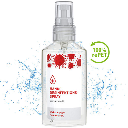 Desinfectante de manos en spray (DIN EN 1500), 50 ml, etiqueta para el cuerpo (R-PET), Imagen 1