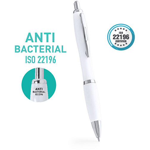 Antibakteriell Kugelschreiber , weiß, 14,00cm (Breite), Bild 4