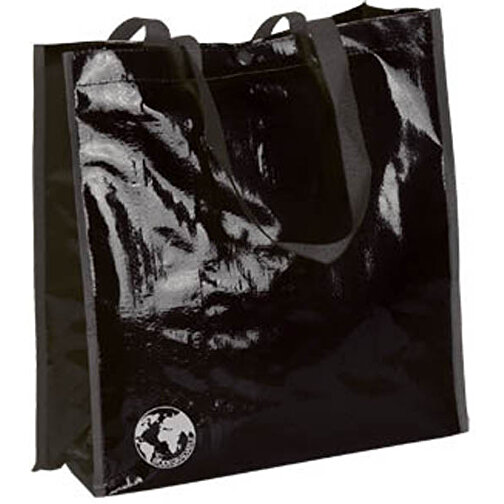 Tasche RECYCLE , schwarz, PP-Woven 120 g/ m2, 38,00cm x 12,50cm x 38,00cm (Länge x Höhe x Breite), Bild 1