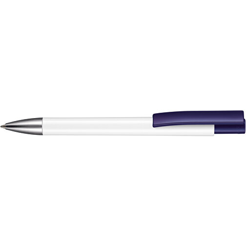 Kugelschreiber STRATOS , Ritter-Pen, nachtblau/weiß, ABS-Kunststoff, 14,50cm (Länge), Bild 3