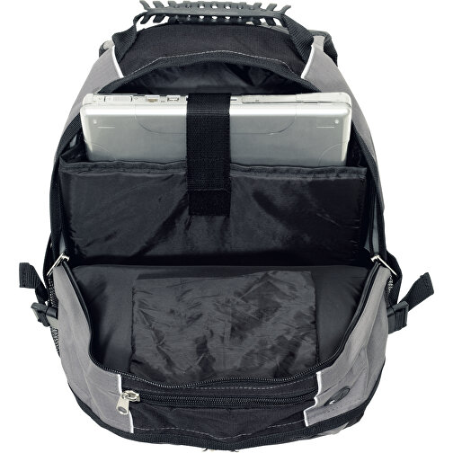 Rucksack HYPE , grau, schwarz, 600D Polyester, 46,50cm x 16,50cm x 31,00cm (Länge x Höhe x Breite), Bild 3