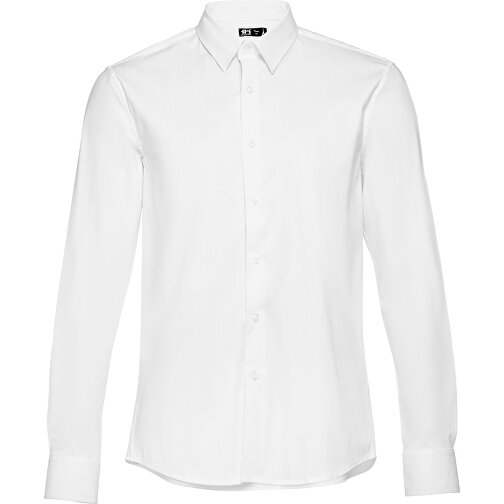 THC PARIS WH. Langärmliges Popeline-Hemd Für Herren. Weiße Farbe , weiß, Baumwolle, Polyamid und Elasthan, L, 71,00cm x 51,00cm (Länge x Breite), Bild 1