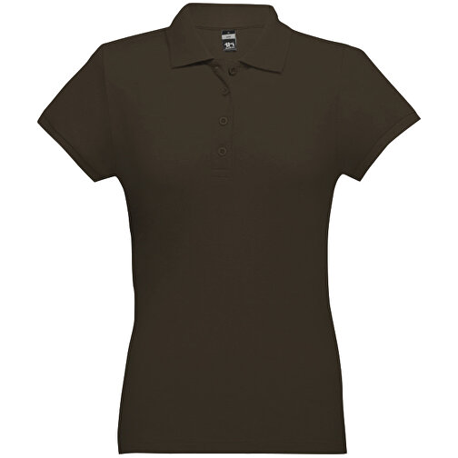 THC EVE. Damen Poloshirt , dunkelbraun, 100% Baumwolle, L, 64,00cm x 46,00cm (Länge x Breite), Bild 1