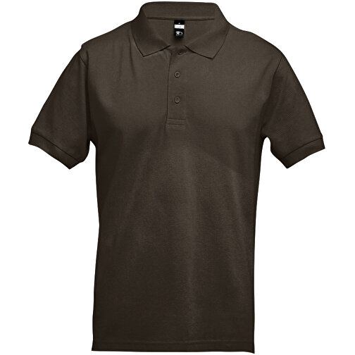 THC ADAM. Kurzarm-Poloshirt Aus Baumwolle Für Herren , dunkelbraun, 100% Baumwolle, M, 69,50cm x 50,00cm (Länge x Breite), Bild 1