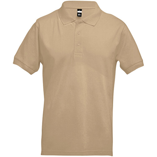 THC ADAM. Kurzarm-Poloshirt Aus Baumwolle Für Herren , hellbraun, 100% Baumwolle, XL, 73,00cm x 58,00cm (Länge x Breite), Bild 1
