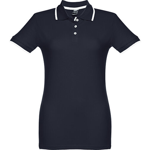 THC ROME WOMEN. 'Slim Fit' Damen Poloshirt , dunkelblau, 100% Baumwolle, S, 63,00cm x 42,00cm (Länge x Breite), Bild 1