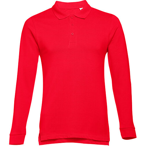 THC BERN. Langarm-Poloshirt Für Herren Aus Kardierter Baumwolle , rot, 100% Baumwolle, XXL, 75,00cm x 61,00cm (Länge x Breite), Bild 1
