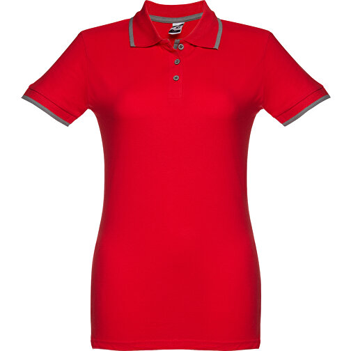 THC ROME WOMEN. 'Slim Fit' Damen Poloshirt , rot, 100% Baumwolle, S, 63,00cm x 42,00cm (Länge x Breite), Bild 1