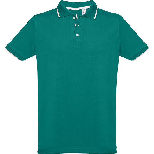 THC ROME. 'Slim Fit' Herren Poloshirt , dunkelgrün, 100% Baumwolle, XL, 76,00cm x 57,00cm (Länge x Breite), Bild 1