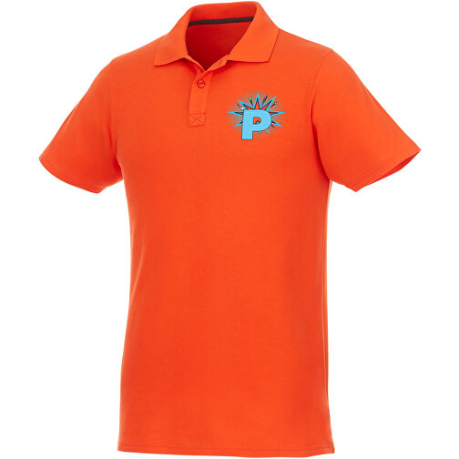 Helios Poloshirt Für Herren , orange, Piqué Strick 100% BCI Baumwolle, 180 g/m2, XL, , Bild 2