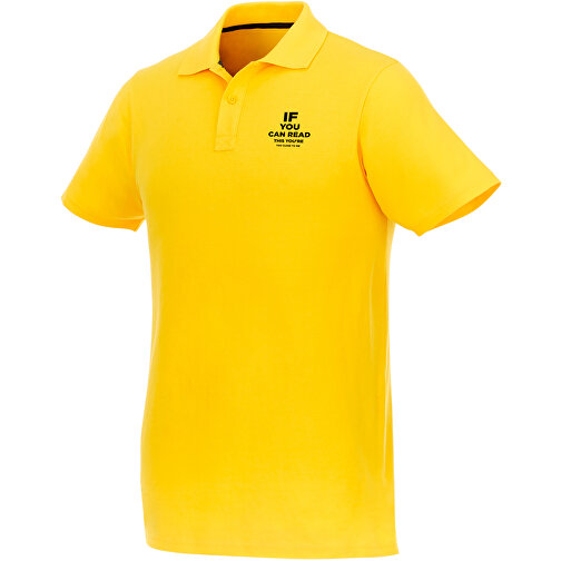 Helios Poloshirt Für Herren , gelb, Piqué Strick 100% BCI Baumwolle, 180 g/m2, 3XL, , Bild 3