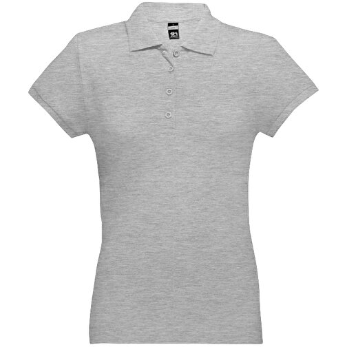 THC EVE. Damen Poloshirt , hellgrau melliert, 100% Baumwolle, XXL, 68,00cm x 52,00cm (Länge x Breite), Bild 1
