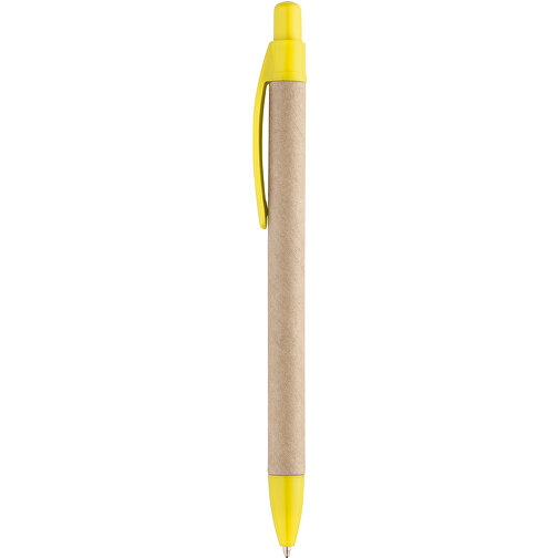 REMI. Kugelschreiber Aus Kraftpapier , gelb, Kraftpapier, , Bild 1