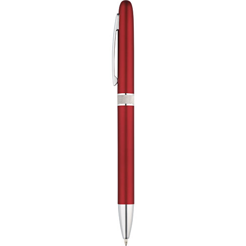 LENA. Kugelschreiber Mit Drehmechanik Und Metallclip , rot, Kunststoff, , Bild 1