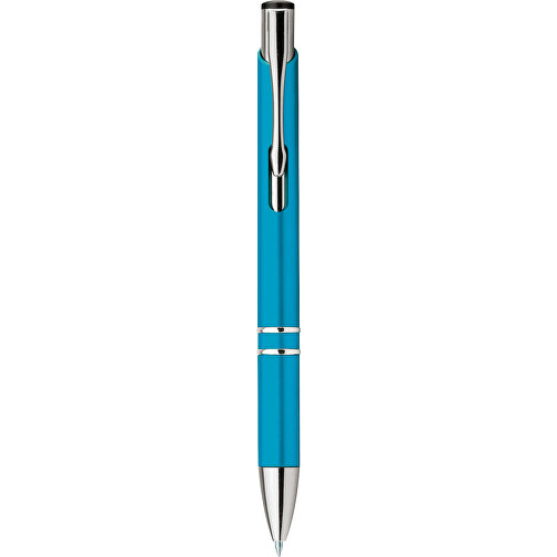 BETA PLASTIC. Kugelschreiber Mit Clip Aus Metall , hellblau, Kunststoff, , Bild 1