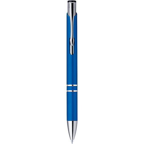 BETA PLASTIC. Kugelschreiber Mit Clip Aus Metall , blau, Kunststoff, , Bild 1