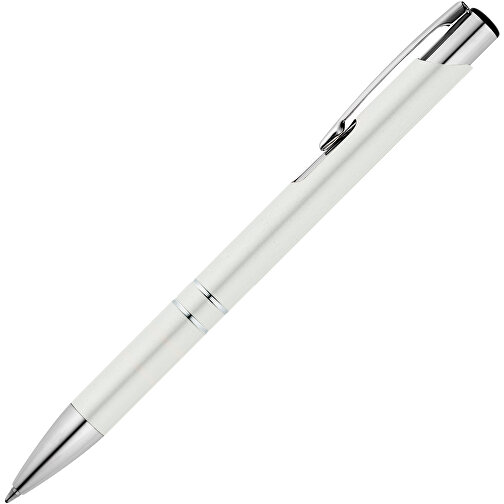 BETA BK. Aluminium-Kugelschreiber Mit Clip , weiß, Aluminium, , Bild 2