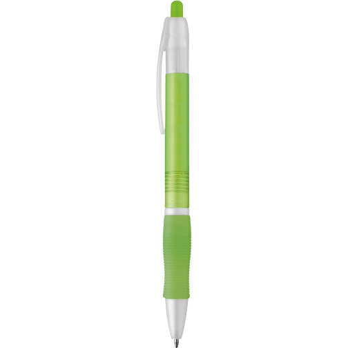 SLIM BK. Kugelschreiber Mit Gummigriff , hellgrün, Kunststoff, , Bild 1