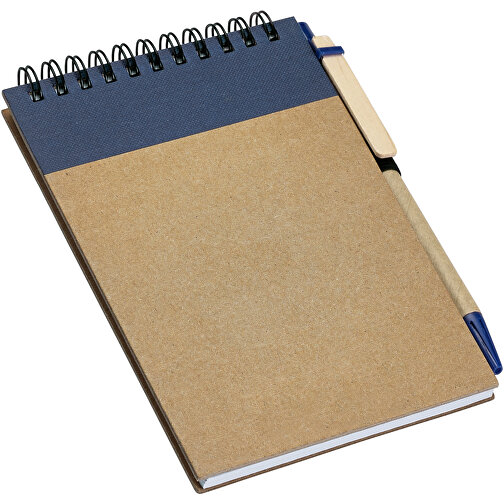RINGORD. Pocket Spiral-Notizbuch Mit Recycling-Papier , blau, Karton. Recyceltes papier, , Bild 1