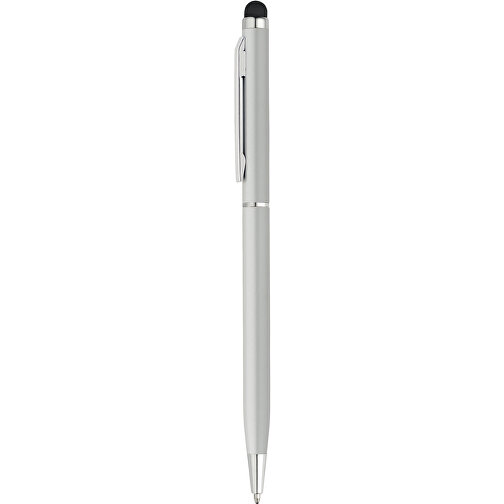 ZOE. Aluminium-Kugelschreiber Mit Drehmechanik Und Einer Touch-Spitze , satinsilber, Aluminium, , Bild 1