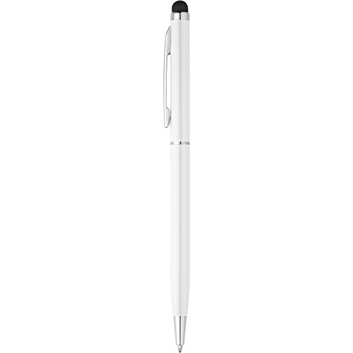 ZOE. Aluminium-Kugelschreiber Mit Drehmechanik Und Einer Touch-Spitze , weiß, Aluminium, , Bild 1