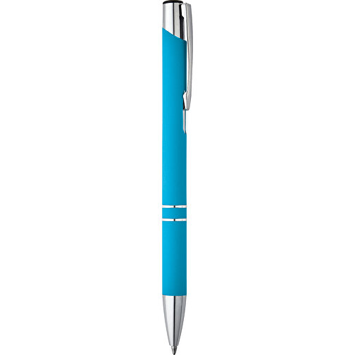 BETA SOFT. Kugelschreiber Aus Aluminium Mit Gummifinish , hellblau, Aluminium, , Bild 1