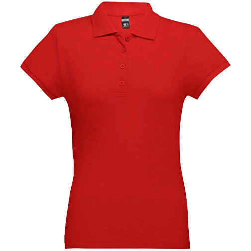 THC EVE. Damen Poloshirt , rot, 100% Baumwolle, M, 62,00cm x 43,00cm (Länge x Breite), Bild 1