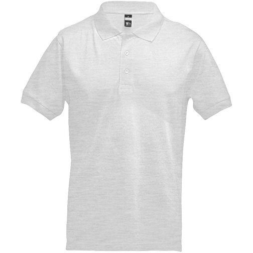 THC ADAM. Kurzarm-Poloshirt Aus Baumwolle Für Herren , weiß melliert, 100% Baumwolle, S, 67,50cm x 46,00cm (Länge x Breite), Bild 1