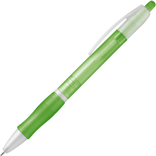 SLIM. Rutschfester Kugelschreiber Mit Clip , hellgrün, Kunststoff, , Bild 2