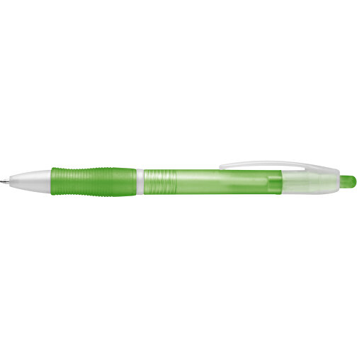 SLIM. Rutschfester Kugelschreiber Mit Clip , hellgrün, Kunststoff, , Bild 3