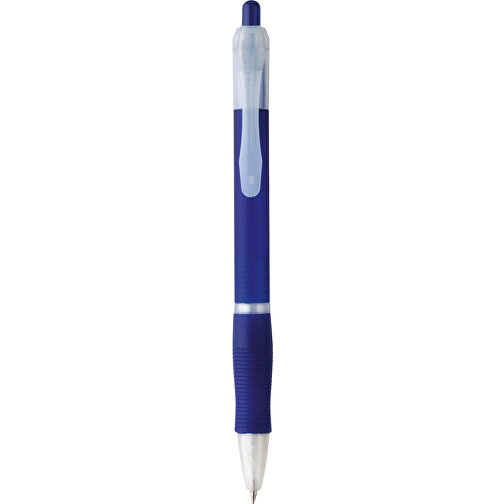 SLIM. Rutschfester Kugelschreiber Mit Clip , blau, Kunststoff, , Bild 1