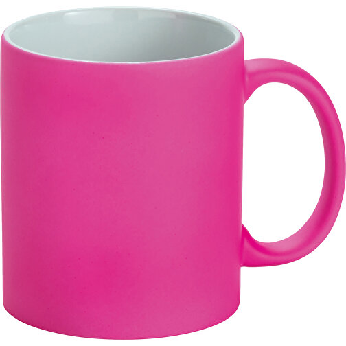 LYNCH. Keramikbecher 350 Ml Mit Neonfarbener Oberfläche , rosa, Keramik, , Bild 1