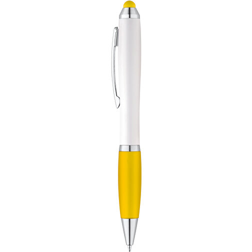 SANS. Kugelschreiber Mit Drehmechanik Und Metallclip , gelb, Kunststoff, , Bild 1