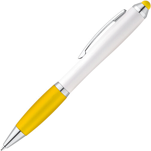 SANS. Kugelschreiber Mit Drehmechanik Und Metallclip , gelb, Kunststoff, , Bild 2