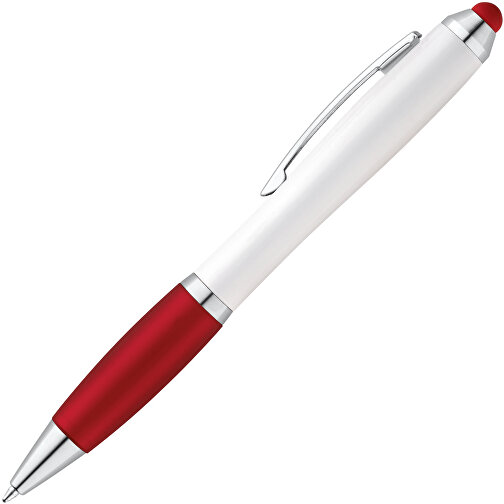 SANS BK. Kugelschreiber Mit Clip Aus Metall , rot, Kunststoff, 13,50cm (Länge), Bild 2
