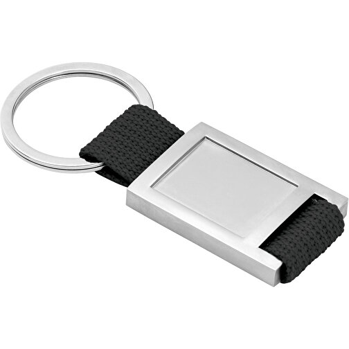 ANCHOR. Schlüsselanhänger Aus Metall Und Gurtband , schwarz, Metall und Gurtband, , Bild 1