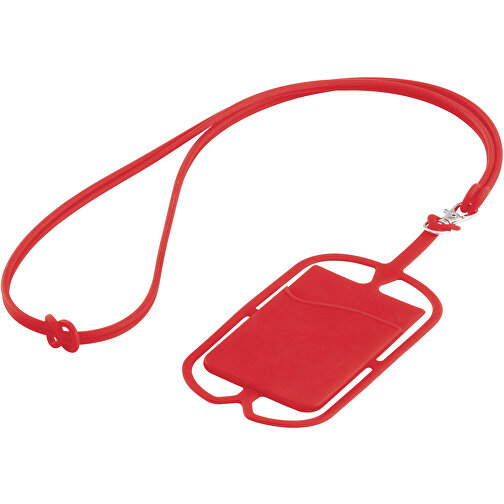 NICOLAUS. Kartenetui Mit Smartphone-Halter , rot, Silikon, , Bild 1