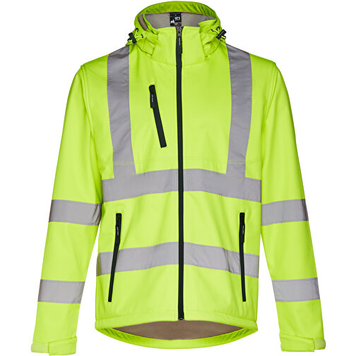 THC ZAGREB WORK. Softshell-Jacke Mit Hoher Sichtbarkeit (Unisex) , gelb hexachrome, Polyester, XXL, 80,00cm x 66,00cm (Länge x Breite), Bild 2