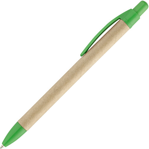 REMI. Kraftpapier-Kugelschreiber Mit Clip , grün, Kraftpapier, , Bild 2