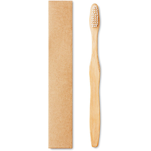 Dentobrush , weiß, Bambus, 19,00cm x 1,70cm x 1,50cm (Länge x Höhe x Breite), Bild 1